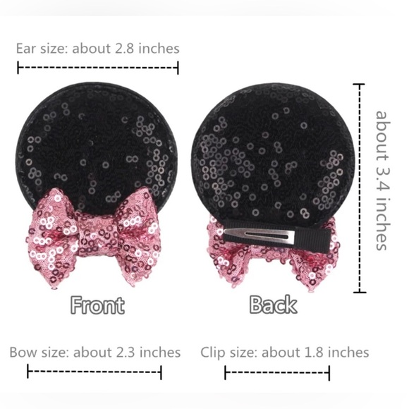 PeterPan Disney Minnie Mouse Ears Hair Clips for Girls - Picture 2 of 4